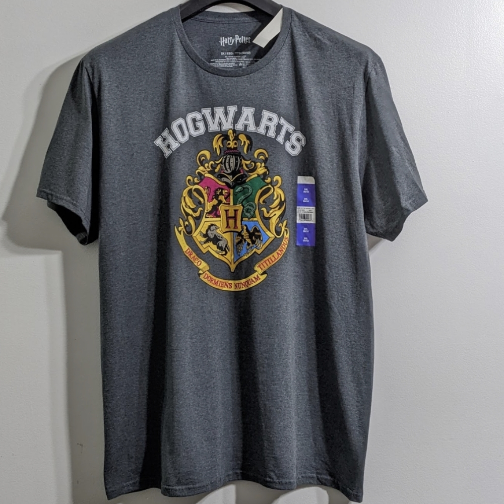 Harry Potter Hogwarts Vintage Crest Men's Short Sleeve T-Shirt, Size 2X(50/52)